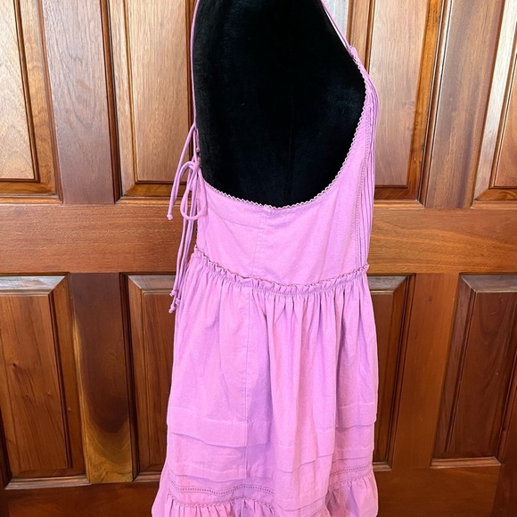 Free People Desert Days Dramatic Orchid Mini Tier Dress Prairie Sundress Medium - Picture 5 of 9